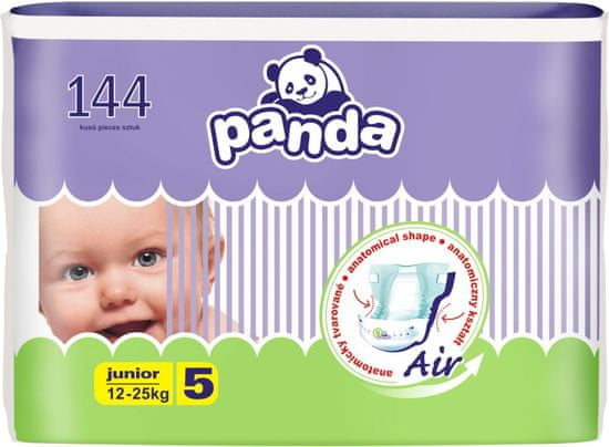 Panda 5 Junior pelenka (12-25 kg) 144 db (4x36 db)