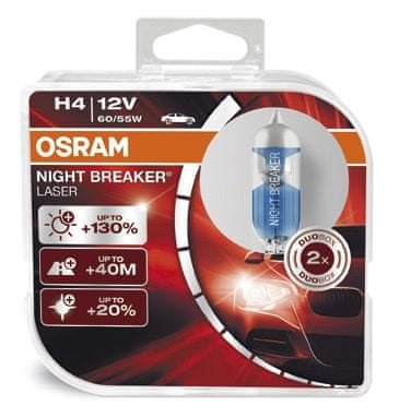 Osram 12V 60/55W H4 Night Breaker Laser 64193NBL-HCB Autóizzó