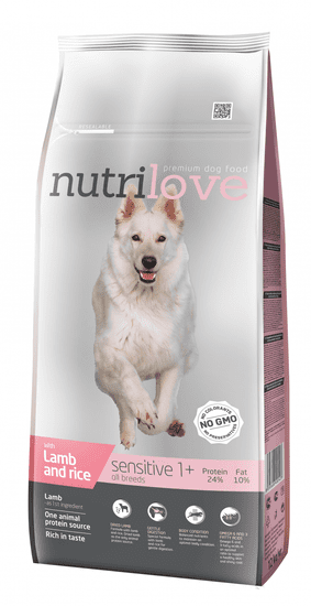Nutrilove Dog Sensitive Lamb&Rice kutyatáp - 12kg