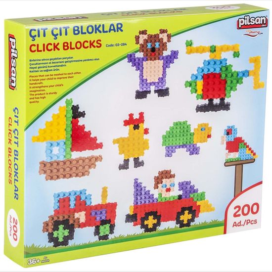 Pilsan építőjáték Click Blocks - 200 db