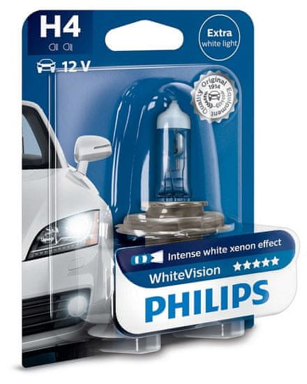 PHILIPS (12342WHVB1) WhiteVision H4 Autó izzó, 12 V, 60/55 W