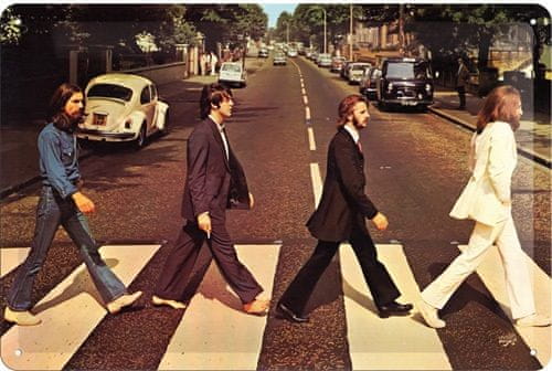Postershop Beatles Abbey Road pléh tábla