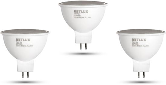 Retlux GU5.3 LED pontizzó 7W 12V meleg fehér, 3 db
