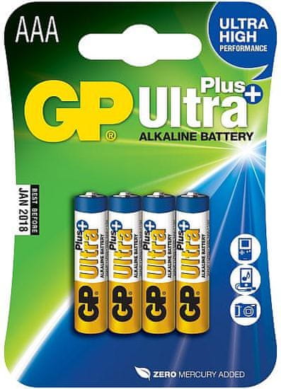 GP Ultra Plus AAA alkáli elem, 4 db