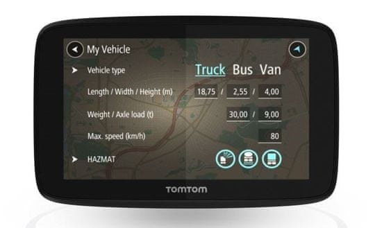 TomTom GO PROFESSIONAL 520 - LIFETIME térképek forgalmi szolgáltatással és radar-figyelmeztetésekkel.