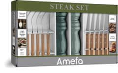 Amefa 6 db steak evőeszközből illetve só- és borsőrlőből álló szett