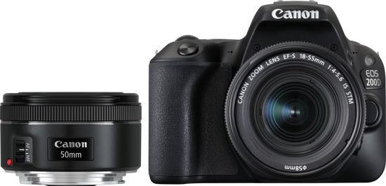 CANON EOS 200D + 18-55 IS STM + EF 50/1,8 STM Fényképezőgép (2250C022)