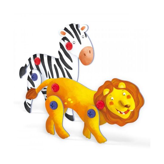 Quercetti Tecno Puzzle 3D oroszlán és a zebra