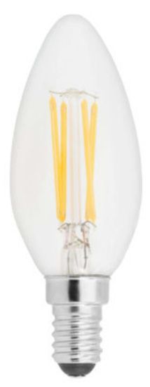 GE Lighting LED izzó, Filament Deco Candle, E14 4W, meleg szín
