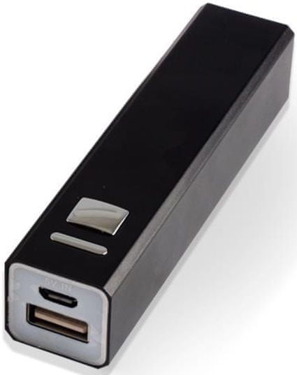 Forever Power bank (2,300 mAh, 2x USB), téglatest, fekete.