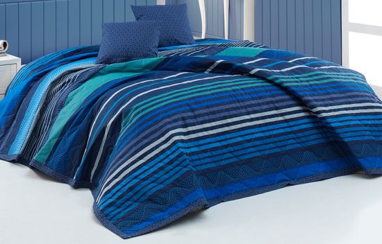 BedTex Ágytakaró Marley Kék 220x240 + 2x40x40 cm