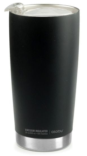 Asobu Luxus The Gladiator termo pohár, Fekete/Ezüst, 600 ml