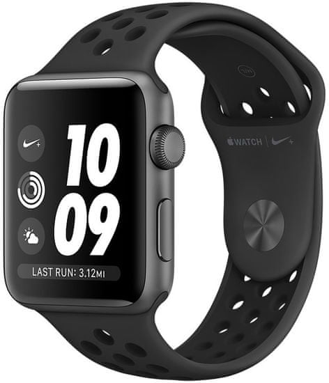 Apple Watch Series 3 Nike+ GPS, 38mm Space Grey Aluminium Case with Anthracite/Black Nike Sport Band