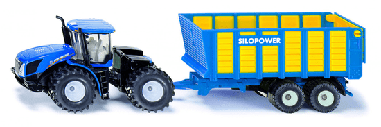 SIKU Farmer - New Holland Traktor Joskin pótkocsival, 1:50