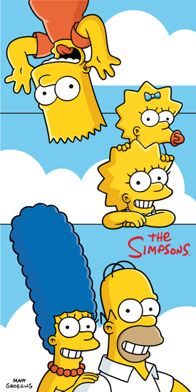 Jerry Fabrics Gyerek törölköző The Simpsons family CLOUDS 70x140 cm