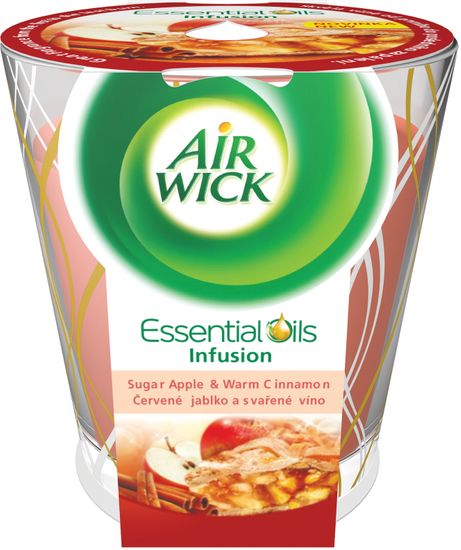Air wick Essential Oil Infusion Deco illatgyertya Piros alma illattal 105 g