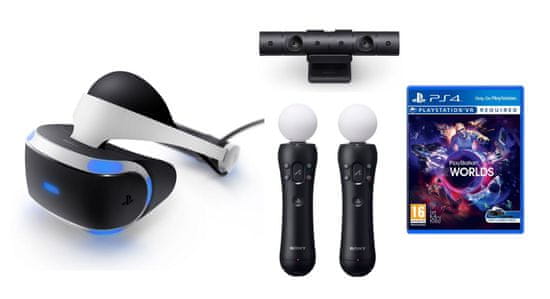 SONY PLAYSTATION VR + PLAYSTATION CAMERA V2 + MOVE CONTROLLER TWIN PACK + PLAYSTATION VR WORLDS