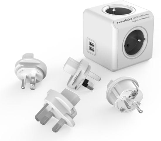 PowerCube ReWirable USB + Travel Plugs, Szürke