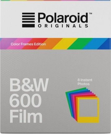 POLAROID Originals 600 Black/White 8 db + színes keretek