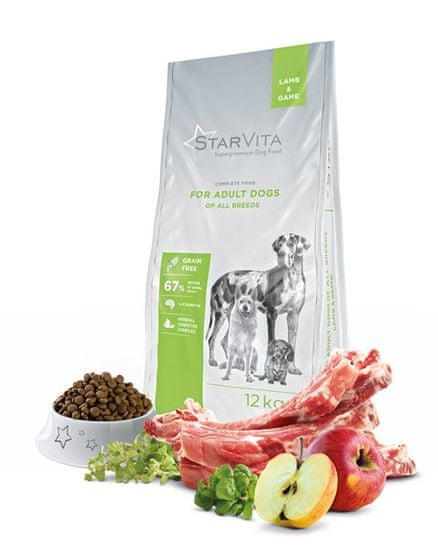 Starvita Felnőtt kutyák számára alkalmas bárányhúsos granulátum 12kg
