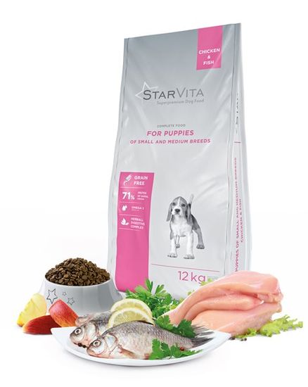 Starvita Száraz granulát kutyatáp, kölyökkutyák számára 12kg-ig