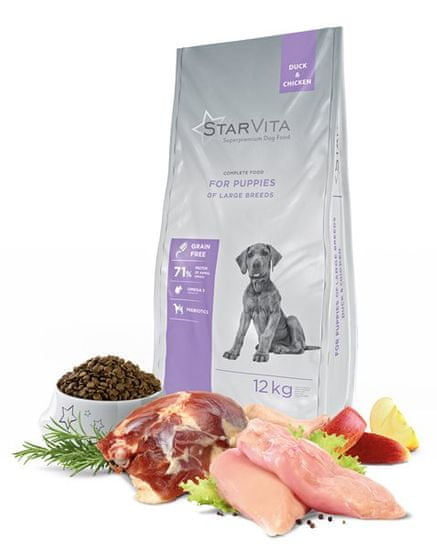 Starvita Száraz granulát kutyatáp, nagynövésű kölyökkutyák számára 12kg-ig