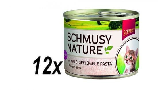 Schmusy Nature Menü Junior Borjú és baromfi Macskakonzerv, 12 x 190 g