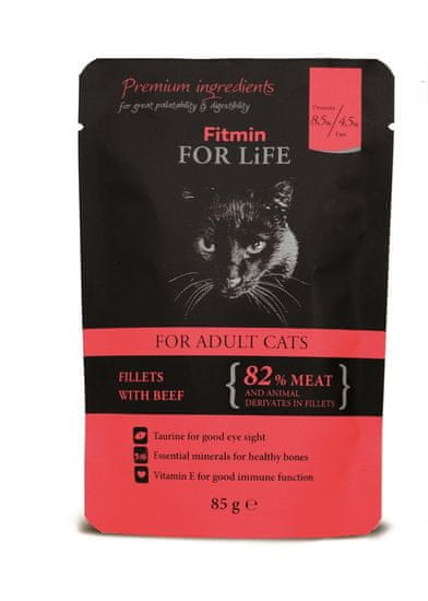 Fitmin Cat pouch adult beef 85 g