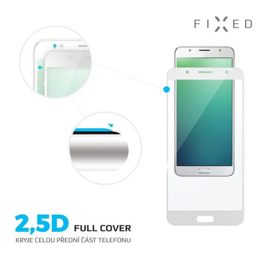 FIXED Keményített védőüveg Full-Cover a Honor 7X okostelefonra, teljes kijelzőre, 0.33 mm, fehér