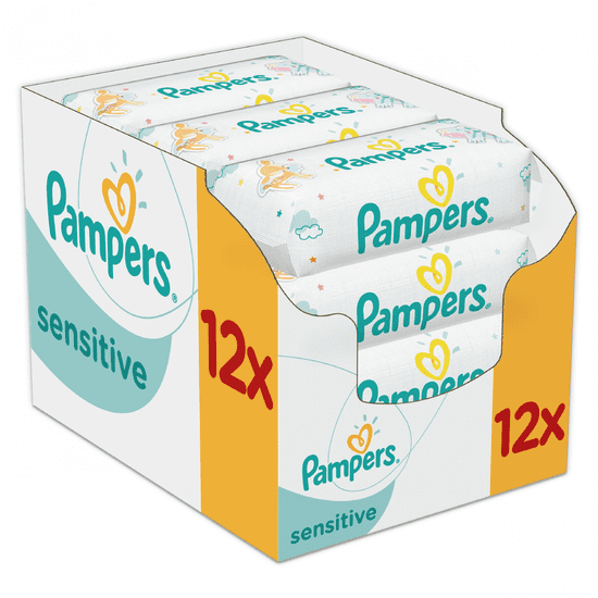 Pampers Sensitive Törlőkendő, 12 x 56 db