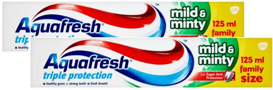 Aquafresh Mild&amp;Minty fogkrém 2x 125 ml