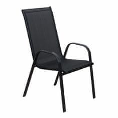 KONDELA Kerti szék Égerfa - sötétszürke/fekete