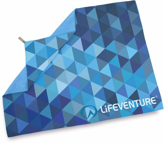 Lifeventure Printed SoftFibre Trek Towel blue triangles