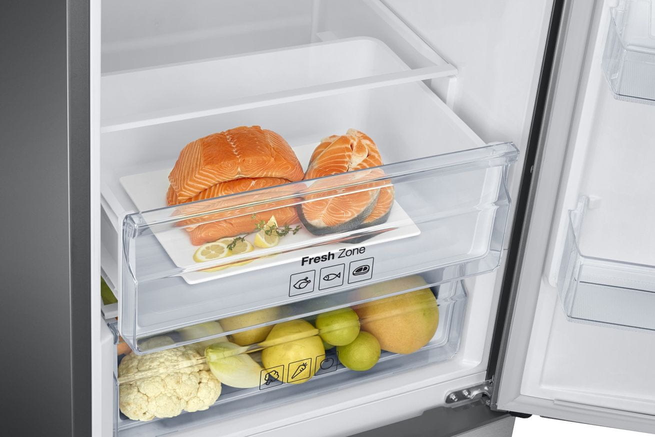 Kombinált hűtőszekrény Samsung RB37J506MSA/EF polc könnyű elhelyezhetőséggel 