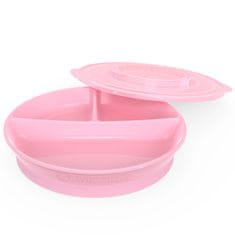 Twistshake Osztott tányér 6+m, Pasztell rózsaszín