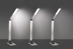 Solight LED asztali lámpa fényerőszabályzóval, 11W, kromatikus változás, polírozott alumínium, ezüst