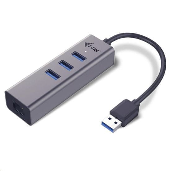 I-TEC USB 3.0 Metal 3 port HUB Gigabit Ethernet 1x USB 3.0 RJ-45 3x USB 3.0 U3METALG3HUB-ra