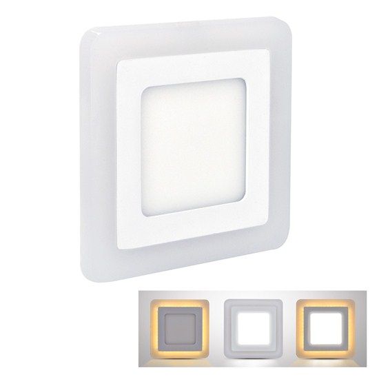 Solight LED háttérvilágítású panel, mennyezeti, 12W+4W, négyzet