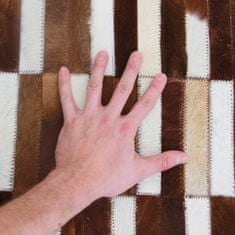 KONDELA Bőr szőnyeg típus 5 201x300 cm - patchwork minta