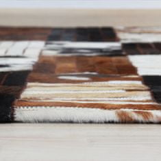 KONDELA Bőr szőnyeg típus 4 201x300 cm - patchwork minta