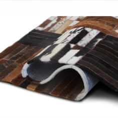 KONDELA Bőr szőnyeg típus 4 201x300 cm - patchwork minta