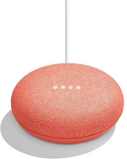 Google Home Mini - hangszóró mesterséges intelligenciával, vörös