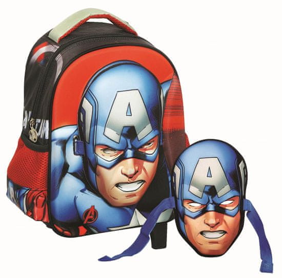 GIM Ovális ovis hátizsák Captain America maszkkal