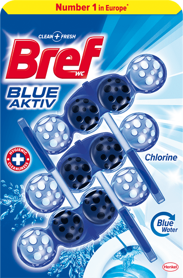 Bref Blue Aktiv Chlorine WC tisztító blokk - 3 x 50 g