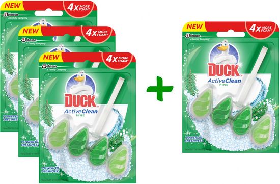 Duck Active Clean Pine WC-frissítő, 3+1 db