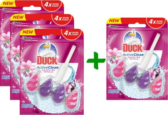 Duck Active Clean Dazzling Petals WC-frissítő, 3+1 db