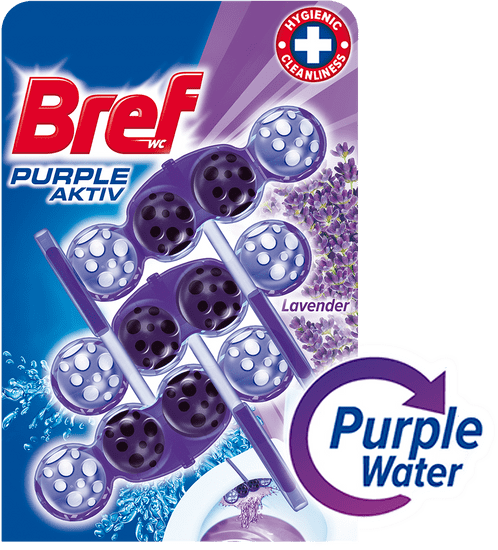 Bref Purple Aktiv Lavender WC tisztító blokk - 3 x 50 g