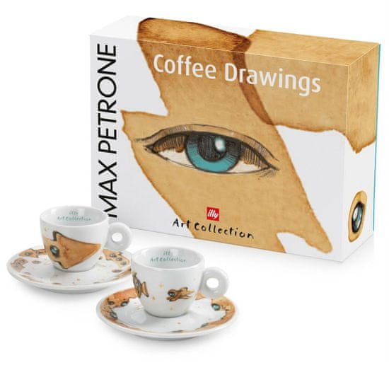 illy Max Petrone COFFEE DRAWINGS eszpresszó kávéskészlet, 2 darabos