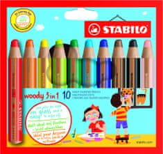 Stabilo Woody színes ceruza, 10 szín, maxi, 3 az 1-ben