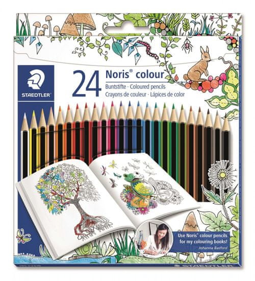 Staedtler Színes ceruzák "Noris Colour", Johanna Basford limitált kiadás, 24 színű szett, hatszögletű